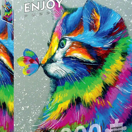 Enjoy Bright Cat and Butterfly Puzzel 1000 Stukjes