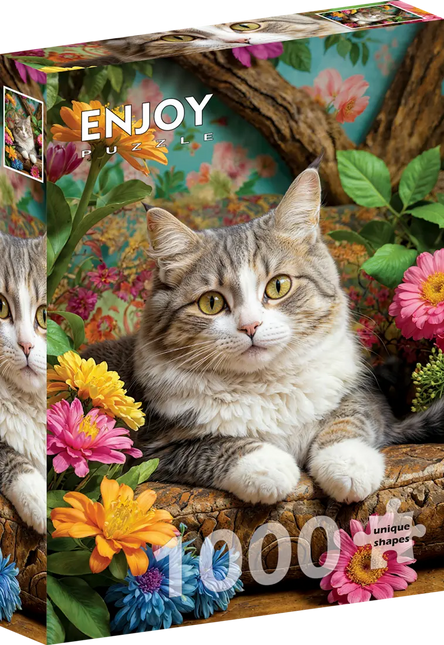 Enjoy Cat in Bloom Puzzel 1000 Stukjes