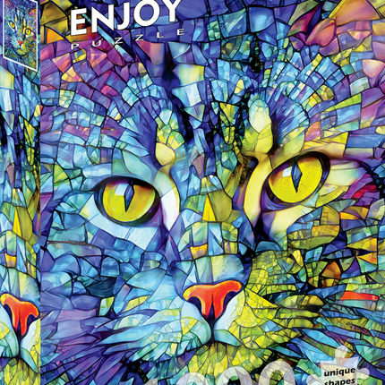 Enjoy Fiona the Stained Glass Cat Puzzel 1000 Stukjes