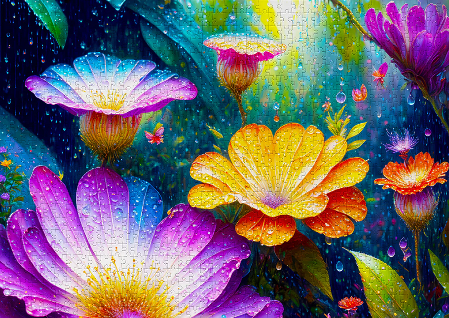 Enjoy Flowers in the Rain Puzzel 1000 Stukjes