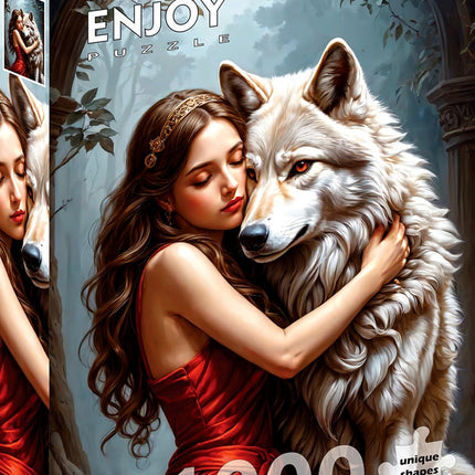 Enjoy Lady and the Wolf Puzzel 1000 Stukjes