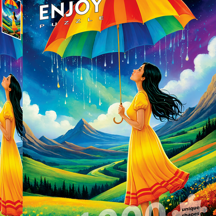 Enjoy Rainbow Umbrella Puzzel 1000 Stukjes