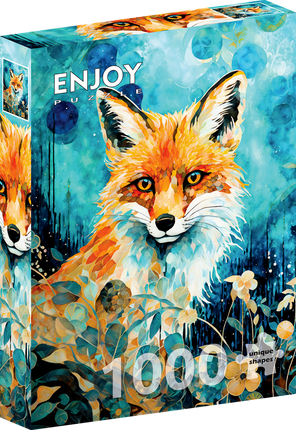 Enjoy Red Fox on Blue Puzzel 1000 Stukjes