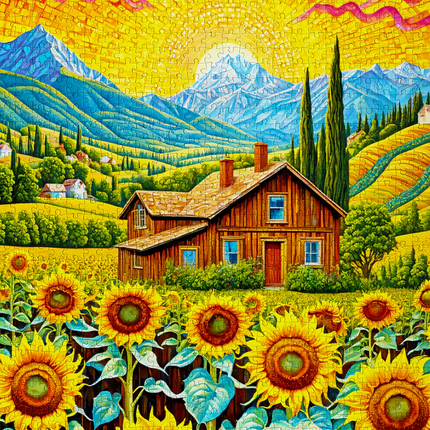 Enjoy Sunflower House Puzzel 1000 Stukjes
