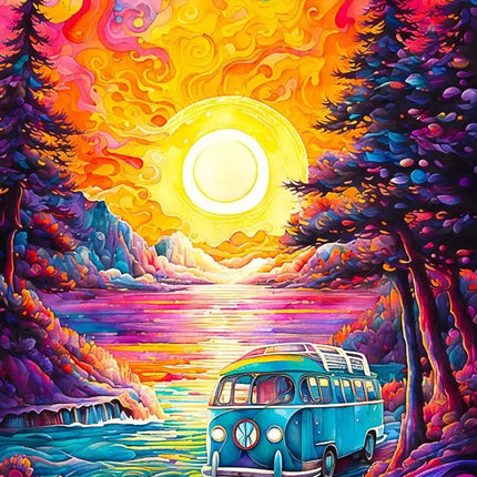 Enjoy Van Life at the Beach Puzzel 1000 Stukjes