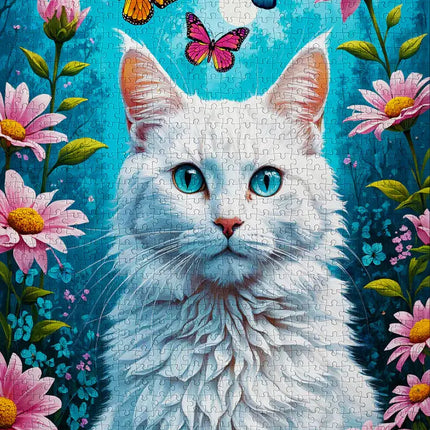 Enjoy White Cat Puzzel 1000 Stukjes