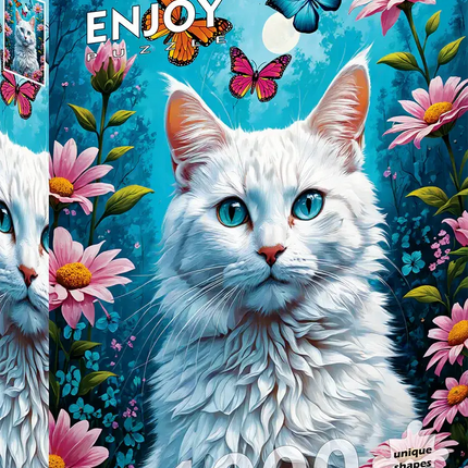 Enjoy White Cat Puzzel 1000 Stukjes