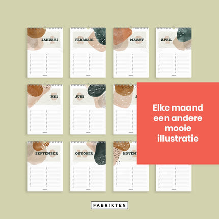 Fabrikten A5 Verjaardagskalender Zen