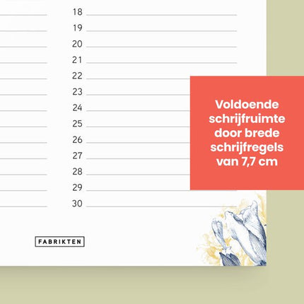 Fabrikten Verjaardagskalender Delfts A4