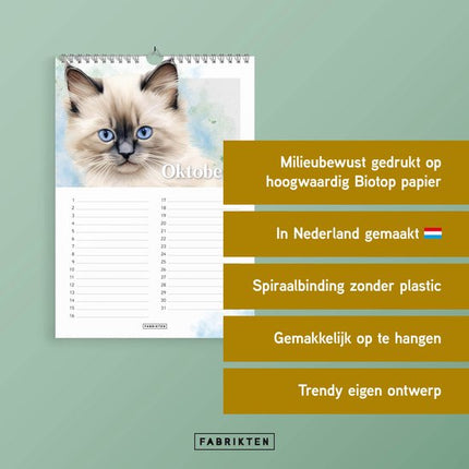 Fabrikten Verjaardagskalender Katten A4