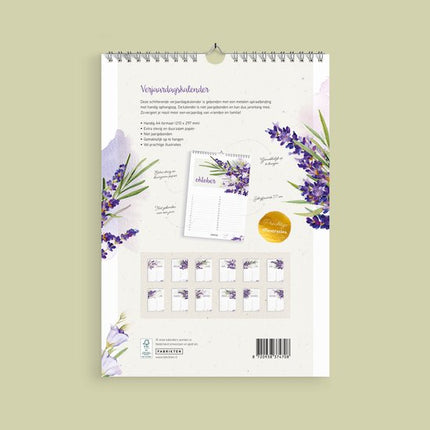 Fabrikten Verjaardagskalender Lavendel A4