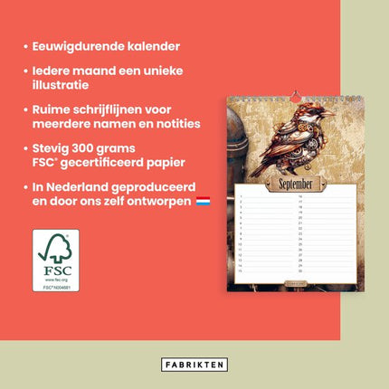 Fabrikten Verjaardagskalender Steampunk A4