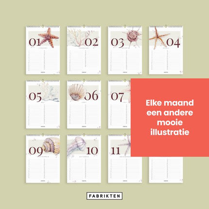 Fabrikten Verjaardagskalender Strand A4