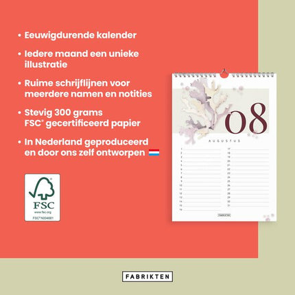 Fabrikten Verjaardagskalender Strand A4