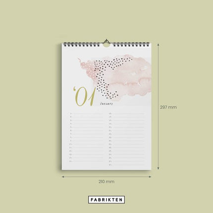 Fabrikten Verjaardagskalender Waterverf A4