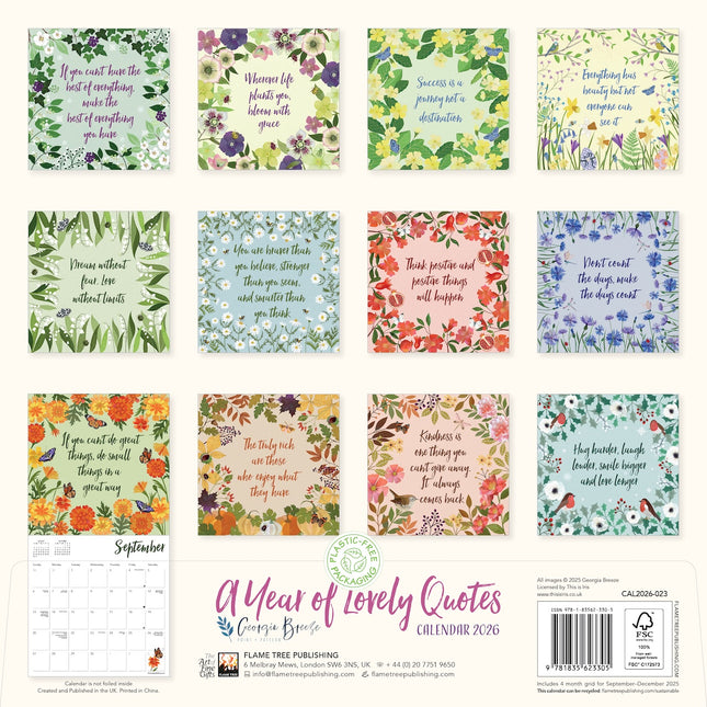 Flame Tree A Year of Lovely Quotes Kalender 2026