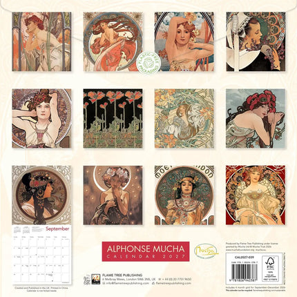 Flame Tree Alphonse Mucha Kalender 2027