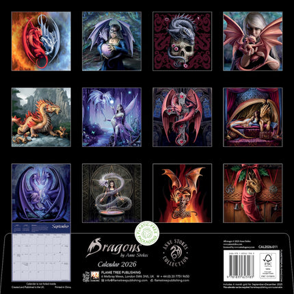 Flame Tree Anne Stokes Dragons Kalender 2026