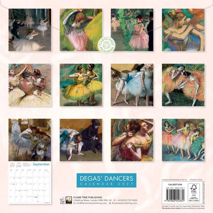 Flame Tree Degas Dancers Kalender 2027