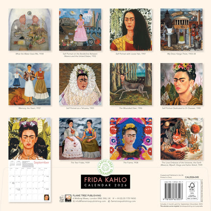 Flame Tree Frida Kahlo Art Kalender 2026