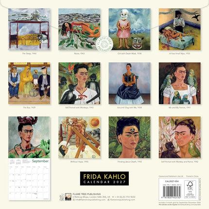 Flame Tree Frida Kahlo Art Kalender 2027