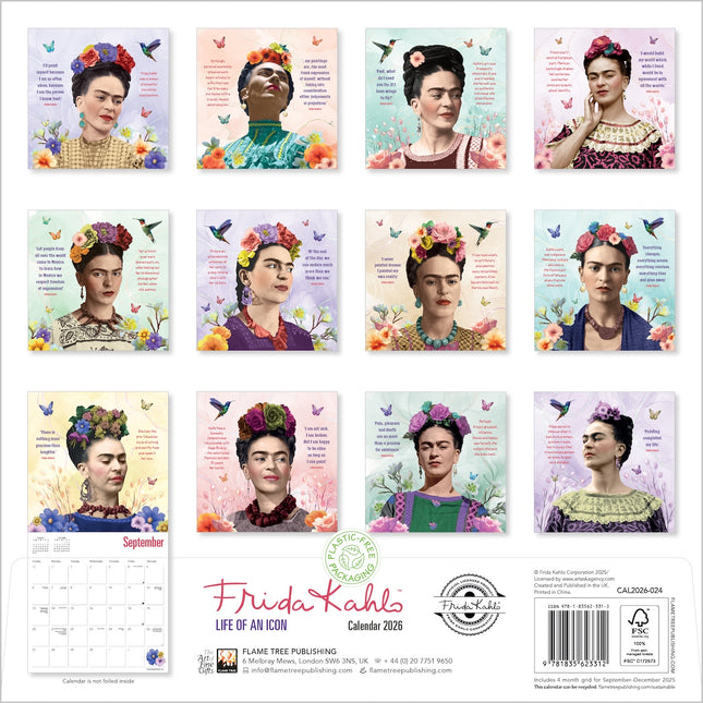 Flame Tree Frida Kahlo Kalender 2026