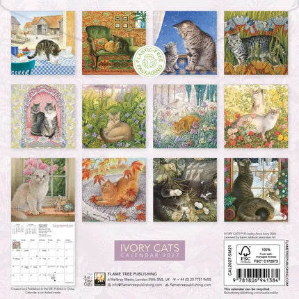 Flame Tree Ivory Cats Kalender 2027 Mini