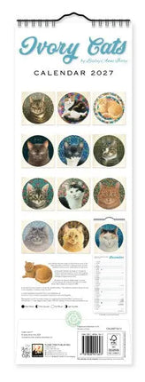 Flame Tree Ivory Cats Slimline Kalender 2027