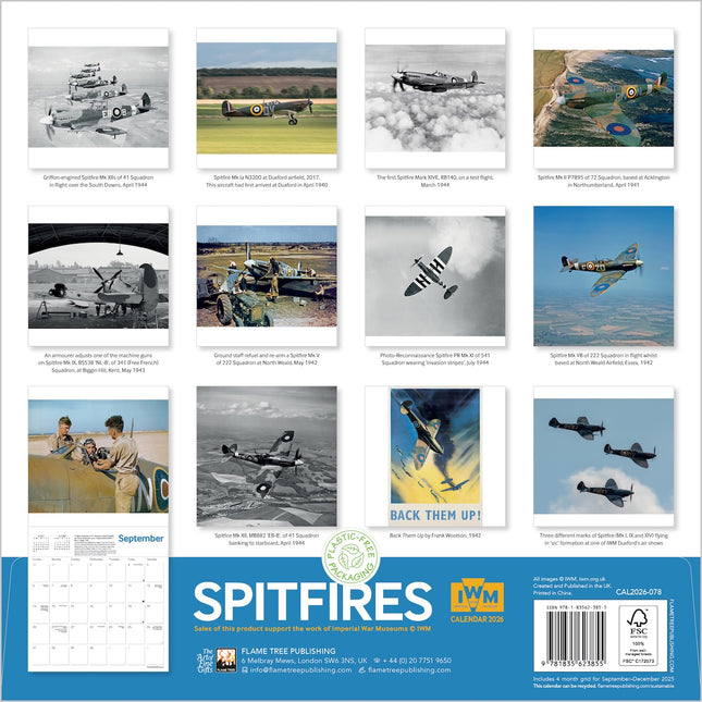 Flame Tree IWM Spitfires Kalender 2026