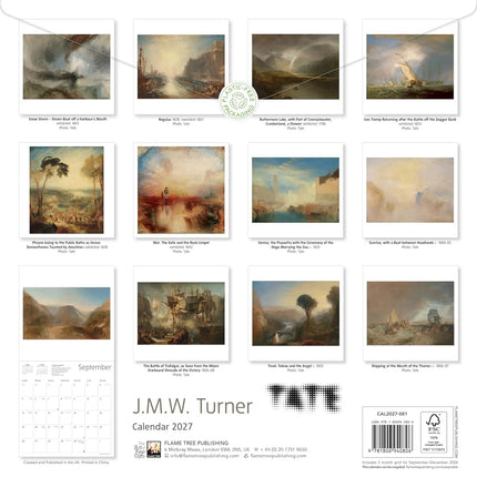 Flame Tree J M W Turner Kalender 2027