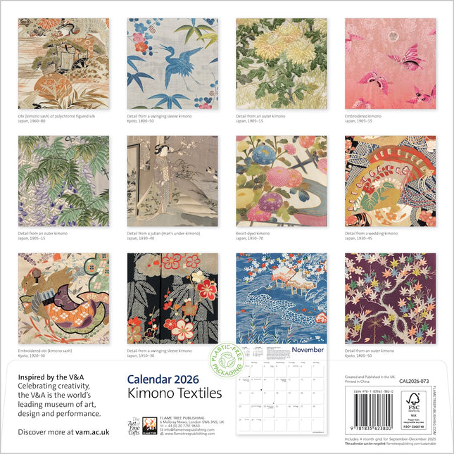 Flame Tree Kimono Textiles Kalender 2026