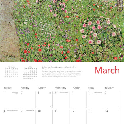 Flame Tree Klimt Landscapes Kalender 2026