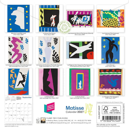 Flame Tree Matisse Jazz Kalender 2027 Mini