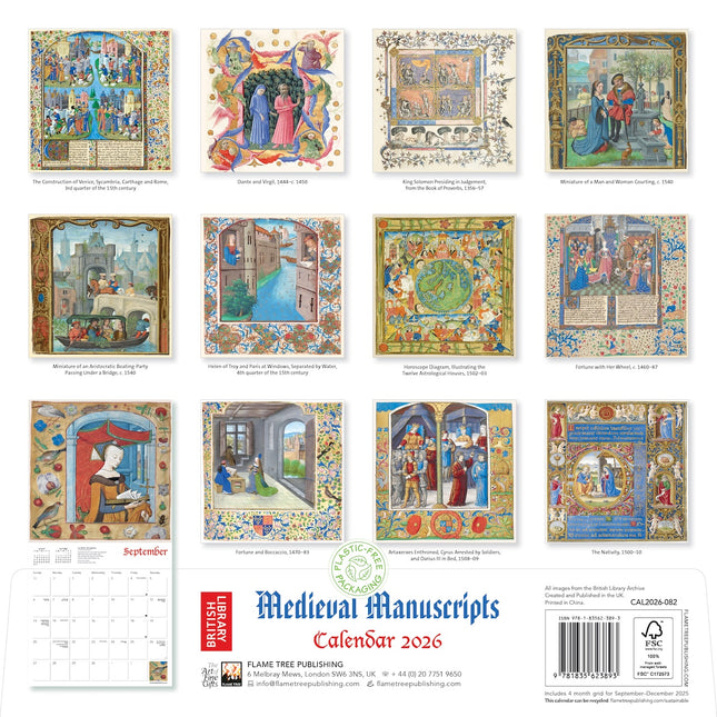 Flame Tree Medieval Manuscripts Kalender 2026