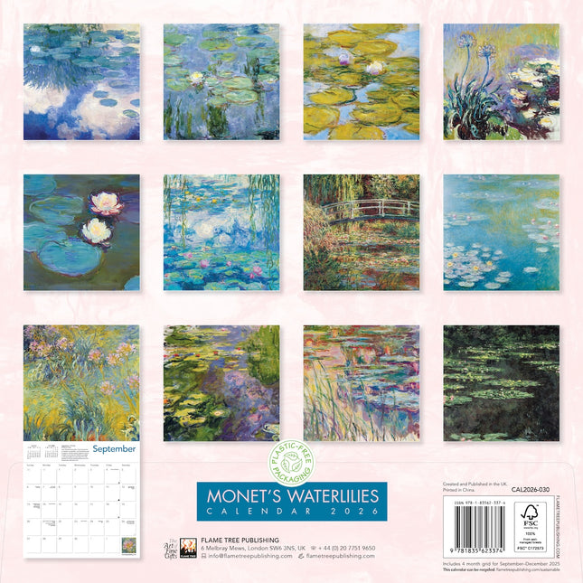 Flame Tree Monet's Waterlilies Kalender 2026