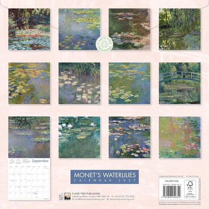 Flame Tree Monet's Waterlilies Kalender 2027