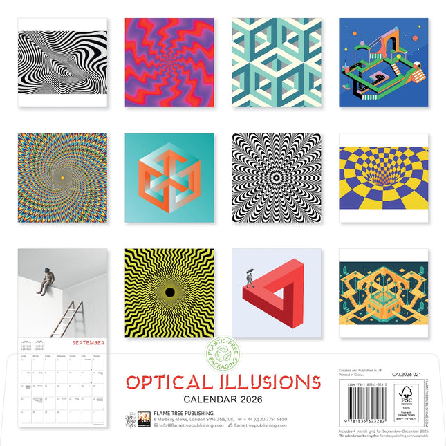 Flame Tree Optical Illusions Kalender 2026
