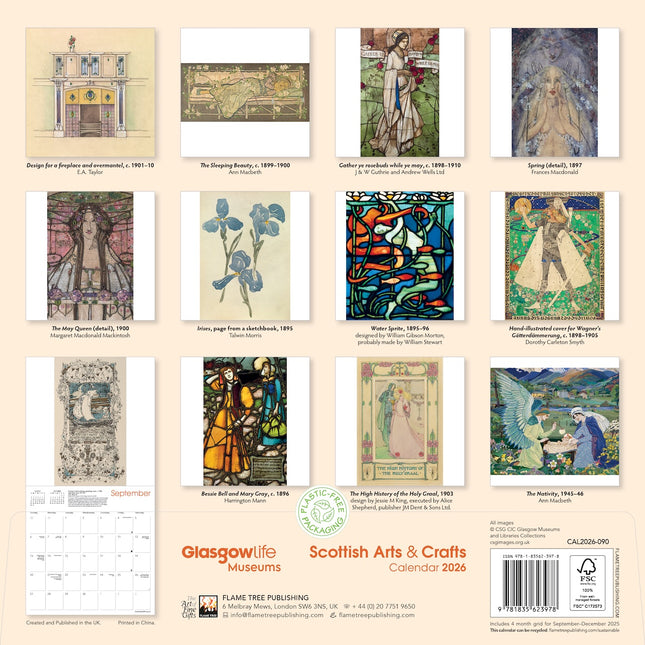 Flame Tree Scottish Arts and Crafts Kalender 2026