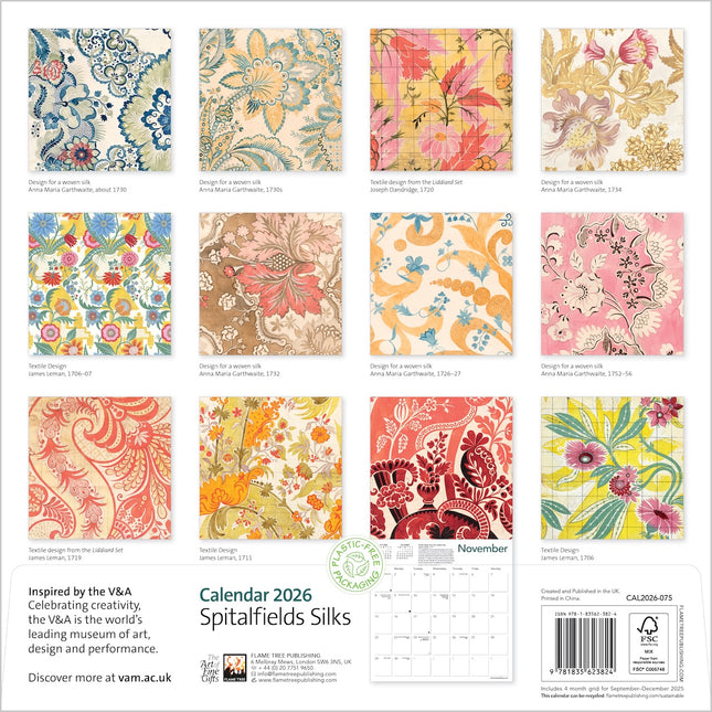 Flame Tree Spitalfields Silks Kalender 2026