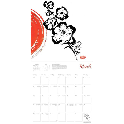 Flame Tree Sumi Flowers Kalender 2027