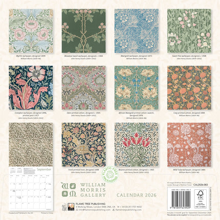 Flame Tree William Morris Gallery Kalender 2026