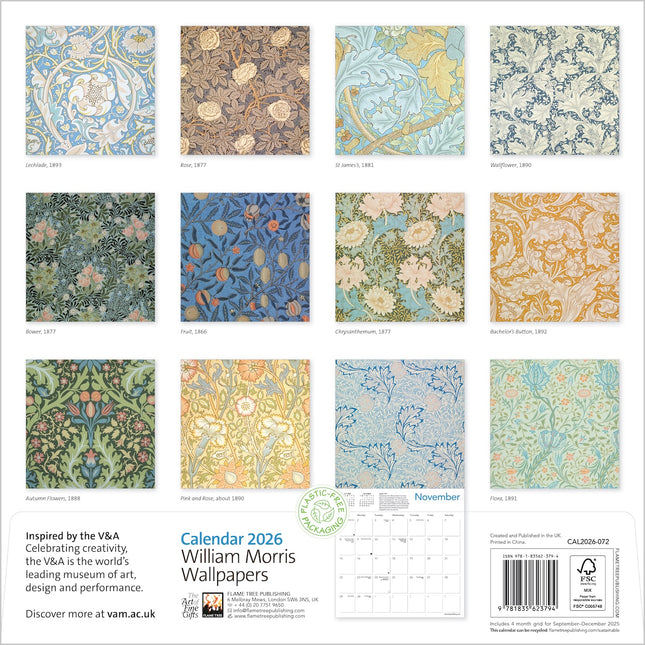 Flame Tree William Morris Kalender 2026