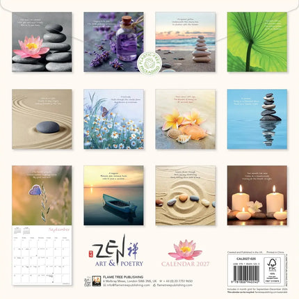 Flame Tree Zen Art & Poetry Kalender 2027