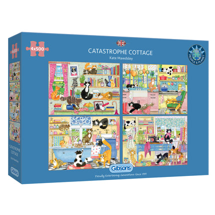 Gibsons Catastrophe Cottage Puzzel 4x 500 Stukjes