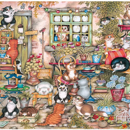 Gibsons Courtyard Cats Puzzel 1000 Stukjes