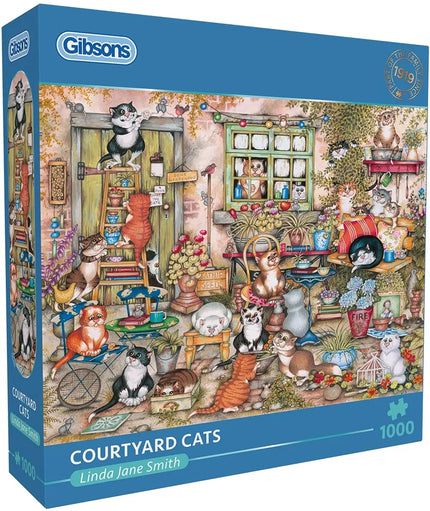 Gibsons Courtyard Cats Puzzel 1000 Stukjes