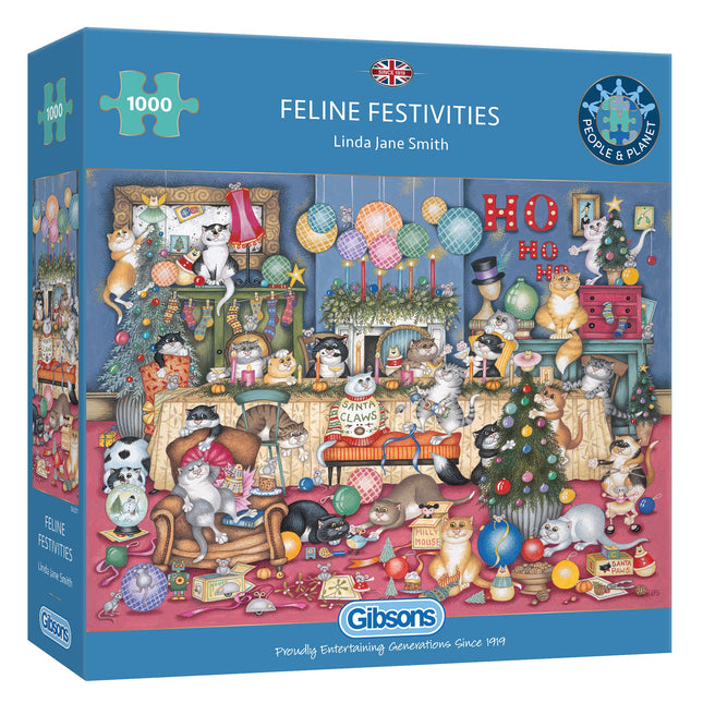 Gibsons Feline Festivities Puzzel 1000 Stukjes