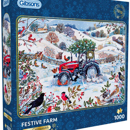 Gibsons Festive Farm Puzzel 1000 Stukjes