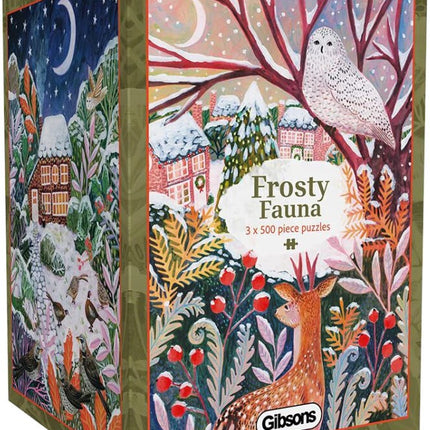 Gibsons Frosty Fauna Puzzel 3 x 500 Stukjes