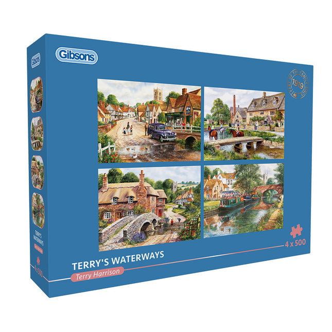 Gibsons Terry’s Waterways Puzzel 4x 500 Stukjes